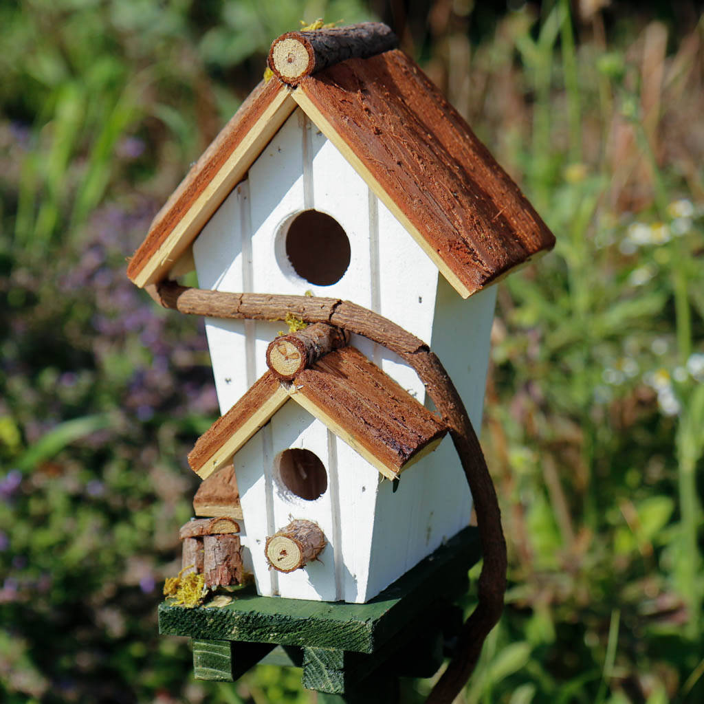 Personalised Standing Double Bird House With Stake By Dibor ...