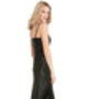 British Made Black Long Satin Nightdress With Deep Lace Detail Ladies Size 8 Uk To 28 UK, thumbnail 2 of 4