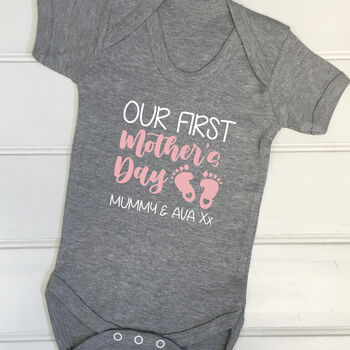 Personalised Our First Mother's Day Babygrow, 2 of 7