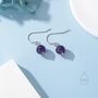 Sterling Silver Natural Amethyst Bead Hook Earrings, thumbnail 3 of 12