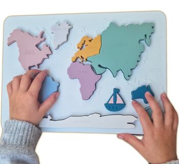 Montessori Silicone Puzzle Continents And Seas Map, 7 of 8