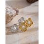 Monaco D’or Gold Pearl Daisy Flower Stud Gift Earrings, thumbnail 2 of 5