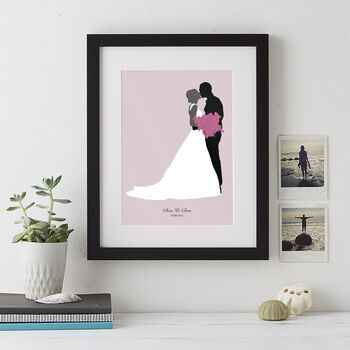 Wedding Silhouette Personalised Print, 5 of 9