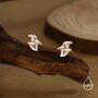 Chanterelle Mushroom Stud Earrings In Sterling Silver, thumbnail 4 of 12