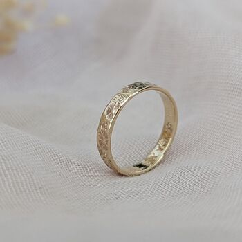 9ct Gold Personalised Botanical Ring, 5 of 8