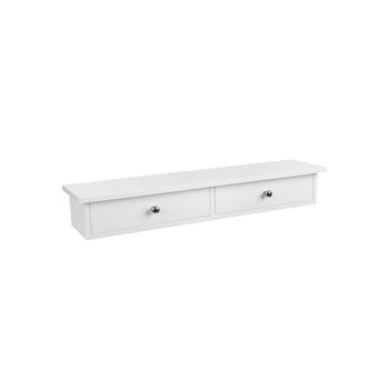 Floating Wall Mounted Storage Shelf With Two Drawers, 5 of 9