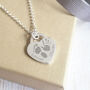 Sterling Silver Heart Necklace With Prints – Two Children, thumbnail 1 of 8