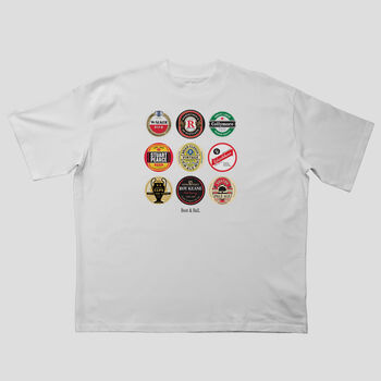Nottingham Forest Football Beer Mats Oversized T Shirt, 2 of 10