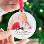 Personalised Baby's First Christmas Photo Bauble Gift, thumbnail 1 of 5