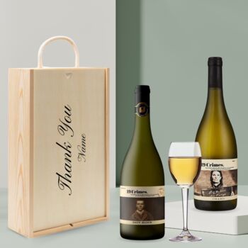 Personalised 19 Crimes White Wine Gift Set, 4 of 6