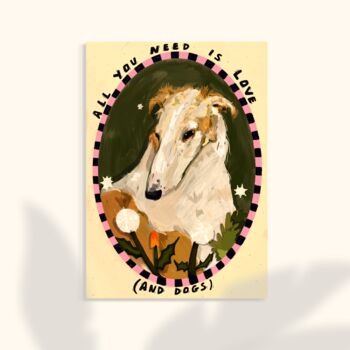 'Love Dogs' Borzoi Dog Lovers Print, 2 of 3