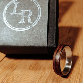 Silver And Santos Rosewood Ring, 6 of 9