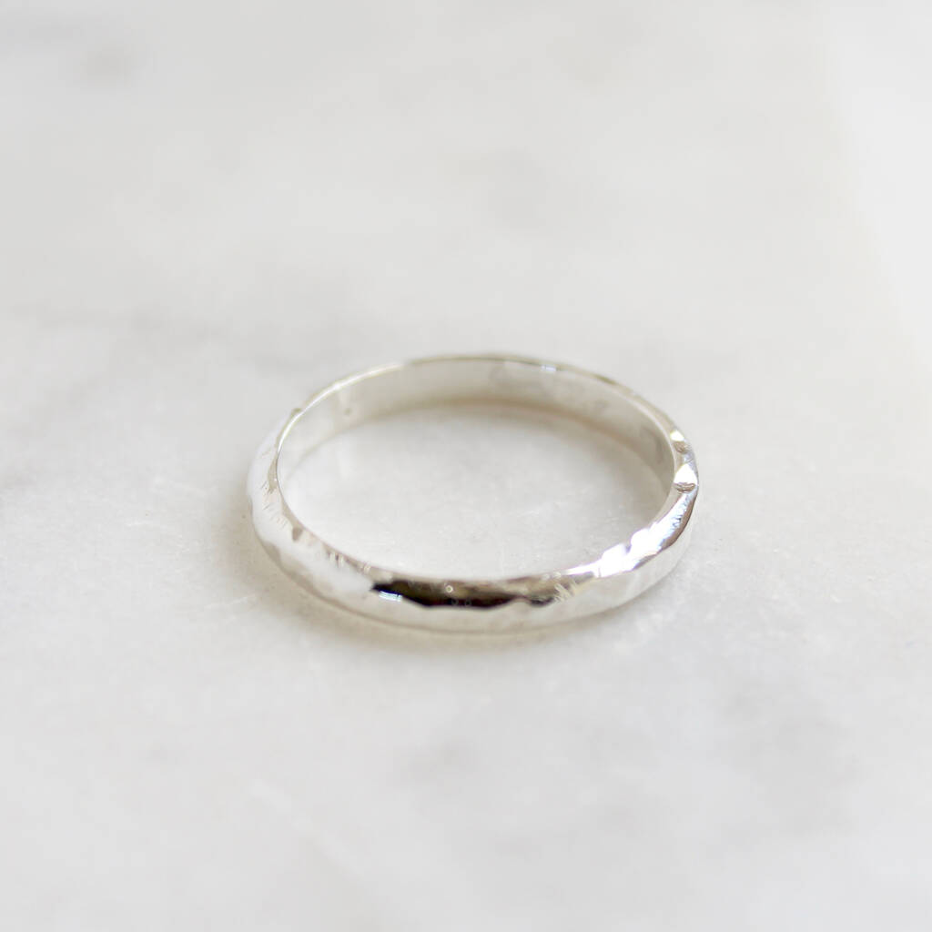 Hammered Dome Stacking Ring Sterling Silver, 1 of 4