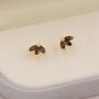 Sterling Silver Coffee Cz Marquise Cluster Stud Earrings, thumbnail 7 of 12