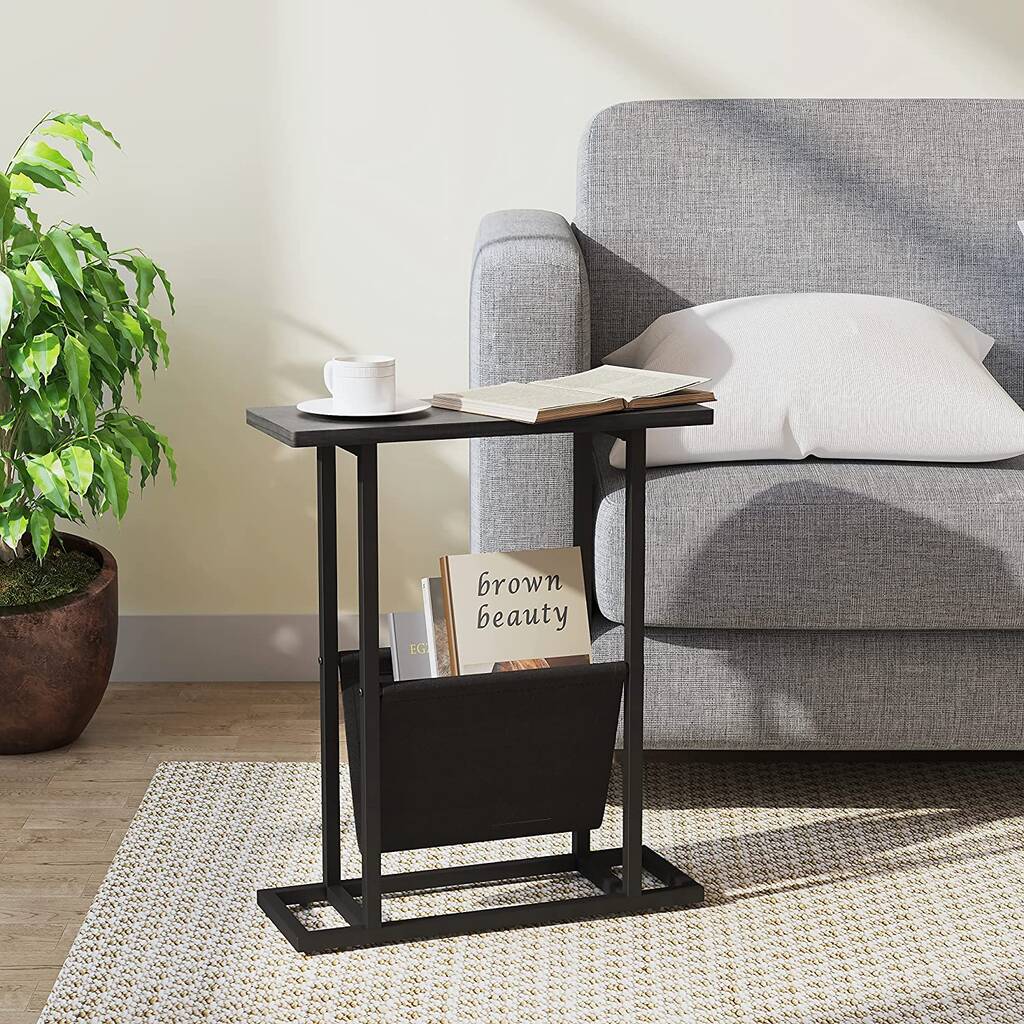 Retro H Shaped Narrow Side Table End Table, 1 of 9