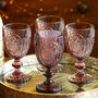 Set Of Four Amethyst Baroque Wine Goblets, thumbnail 1 of 9