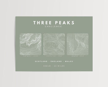 Three Peaks Challenge Personalised Print, 2 of 10