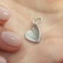 Silver Fold Fingerprint Heart Charm, thumbnail 2 of 3