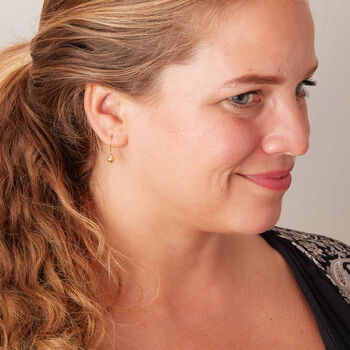 Gold Peppercorn Drop Earrings, 18k Gold Vermeil, 3 of 8