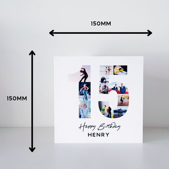Personalised 15th Birthday Photo Collage Card, 3 of 8