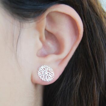 Frost Rose Gold Plated Silver Stud Earrings, 2 of 9