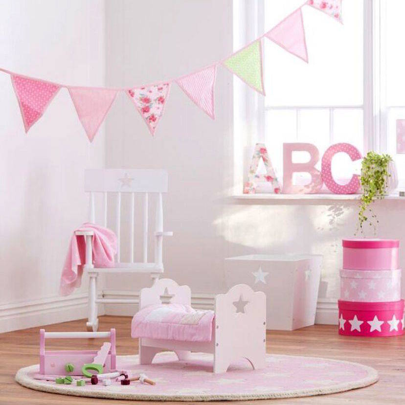 star white wooden small dolls bed by miniu (kids accessories) ltd