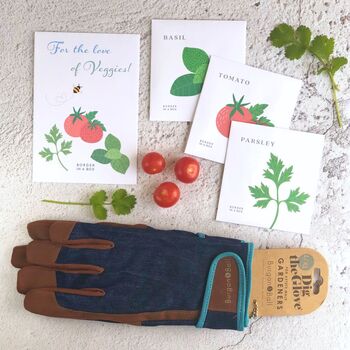 Mens Gardening Gloves And Grow Your Own Veg Seed Gift, 4 of 8