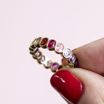 Multi Coloured Ovals Gemstone Ring, 4 of 5