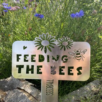 'Feeding The Bees' Metal Garden Sign, 2 of 8