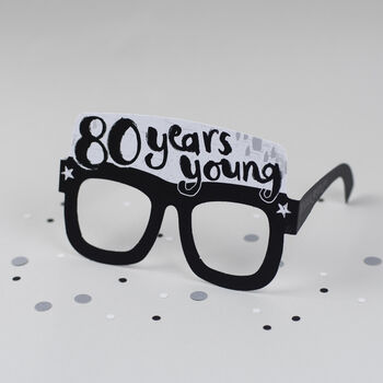 80th Birthday Card Glasses For Him Or Her, 2 of 2