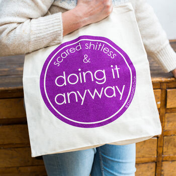 Scared Shitless And Doing It Anyway Tote Bag, 2 of 4