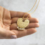 Gold Plated Hammered Pearl Fringe Necklace, thumbnail 2 of 8