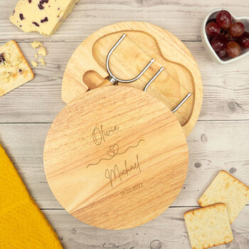 Personalised Cheese Board Set For Valentine's Day, 2 of 7