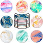 Pack Of Eight Marble Absorbent Coasters With Holder, thumbnail 4 of 4