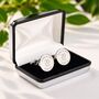 Personalised 20 Year Platinum Anniversary Cufflinks, thumbnail 3 of 8