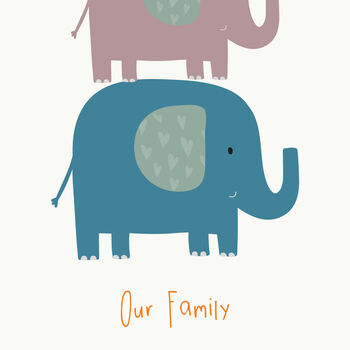 Personalised Elephant Family Print, 9 of 9