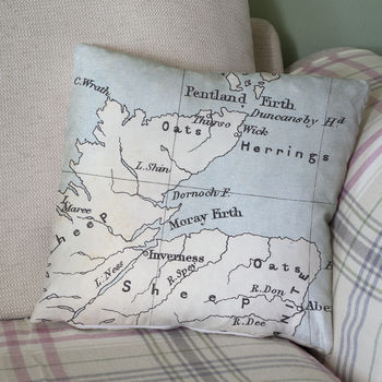 Personalised British Isles Vintage Map Cushion, 3 of 7