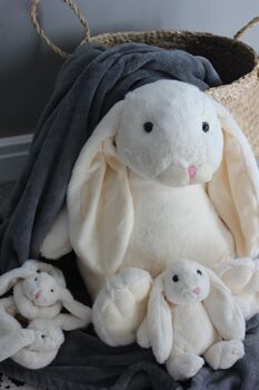 Large Cream Bunny Plush Soft Toy, 3 of 8