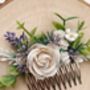 Ivory And Lavender Flower Hair Comb, thumbnail 3 of 4