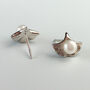 Sterling Silver Clam Shell And Pearl Stud Earrings, thumbnail 4 of 6