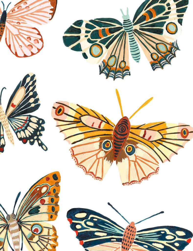 Butterfly And Moth Art Print By Amber Davenport