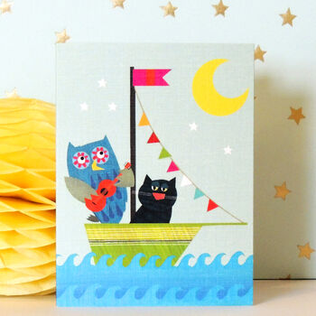 Mini Owl And Pussycat Card, 3 of 4
