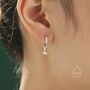 Sterling Silver Cute Llama Dangle Huggie Hoops, thumbnail 2 of 11