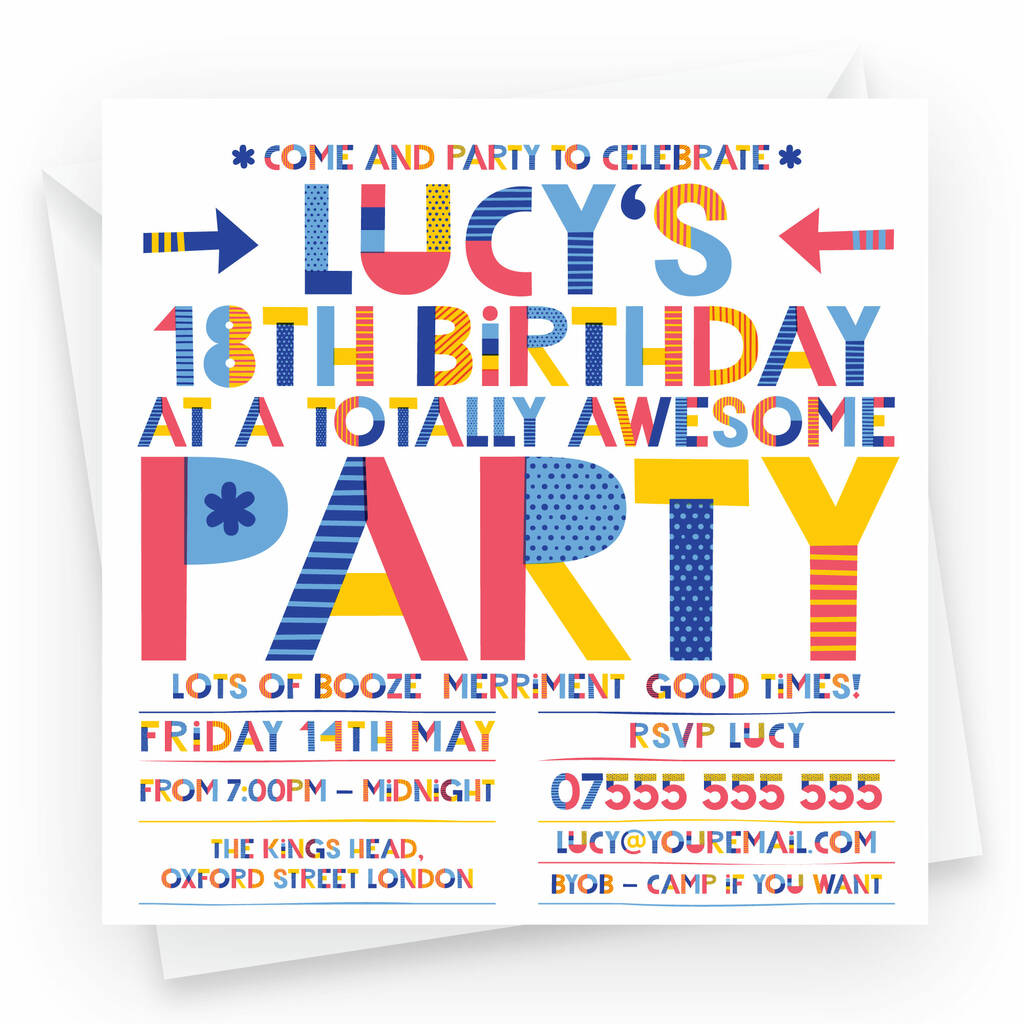 Personalised Party Invite For All Occasions, 1 of 3