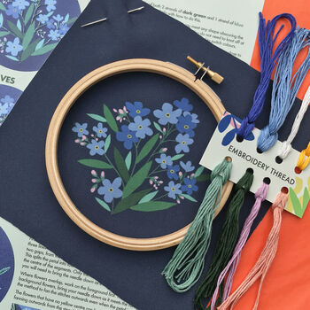 Forget Me Not Floral Embroidery Kit, 3 of 4