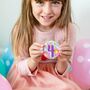 Liberty Print Custom Birthday Badge Safety Backing, thumbnail 1 of 5