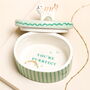 Green Oval Ceramic Cat Trinket Pot, thumbnail 1 of 6