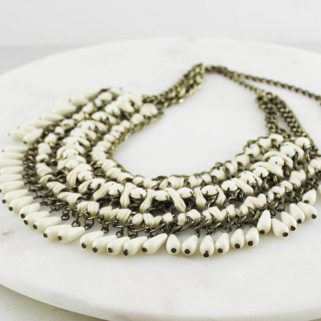 thread bead necklace by my posh shop