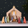 Wooden Hand Painted Christmas Crib Nativity Scene, thumbnail 1 of 8