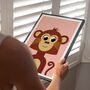 Personalised Kids Cheeky Monkey Poster, thumbnail 4 of 6